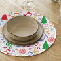 Hermia 2795Supla Mantel de Poliéster y Algodón, 4 Piezas, Diámetro 37 cm